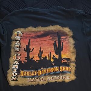 Harley-Davidson Black T-Shirt with Sunset and Cacti